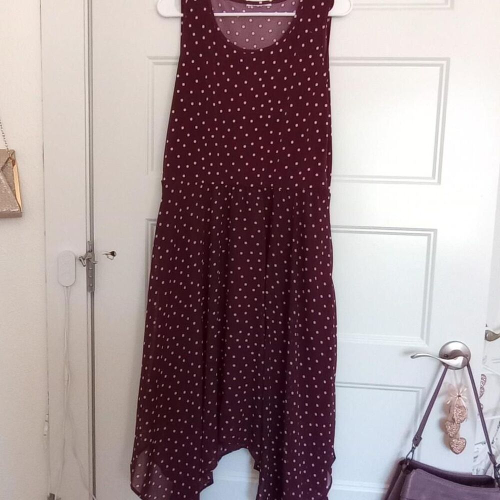Calvin-klein Women's Burgundy and White Dress